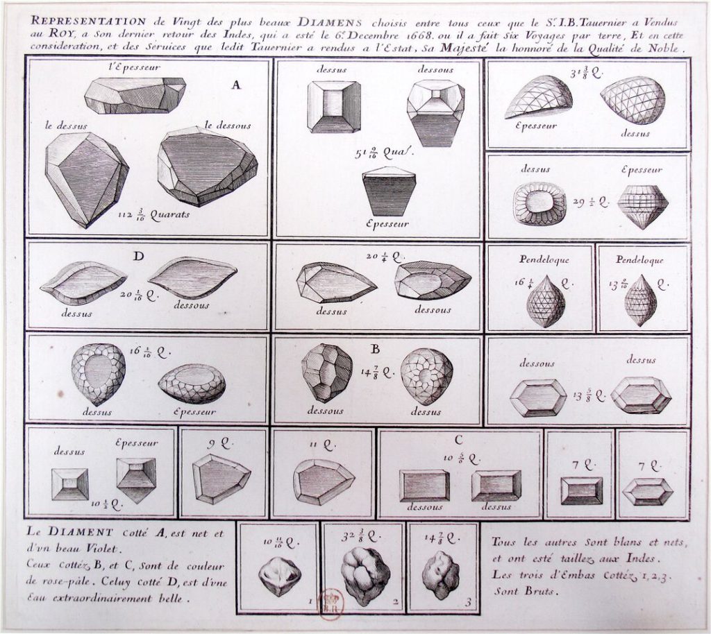 diamants ramenés par Jean-Baptiste Tavernier